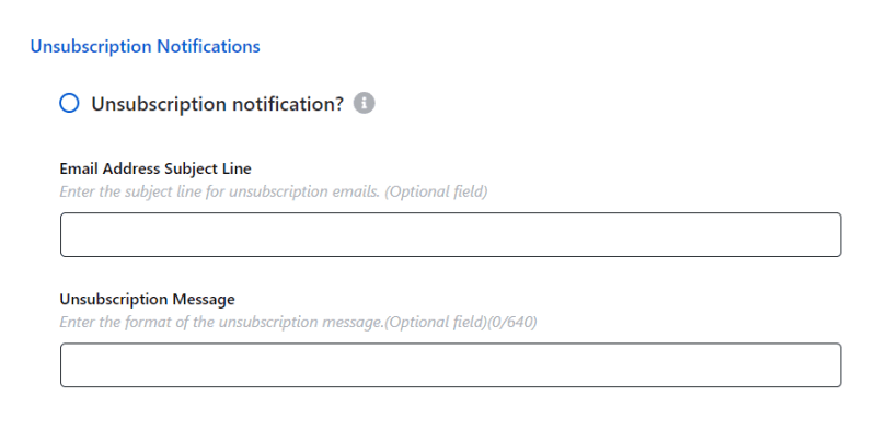 unsubscribe settings
